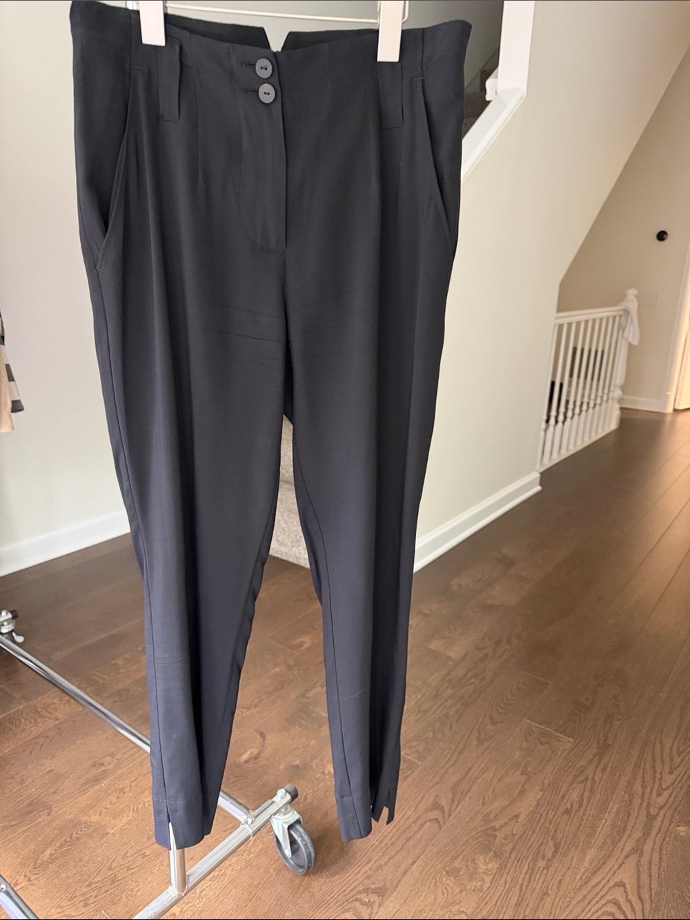 Isabel Benenato Black Tailored High-Rise Trousers